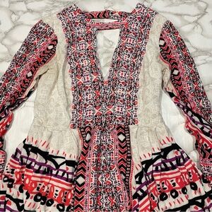 Free People Tegan Border Printed Mini Dress